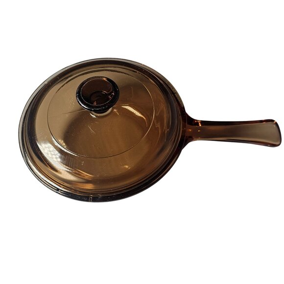 Pyrex Visions Amber Sauce Pan 6" CorningWare France kitchen .5 qt glassware - Picture 4 of 8